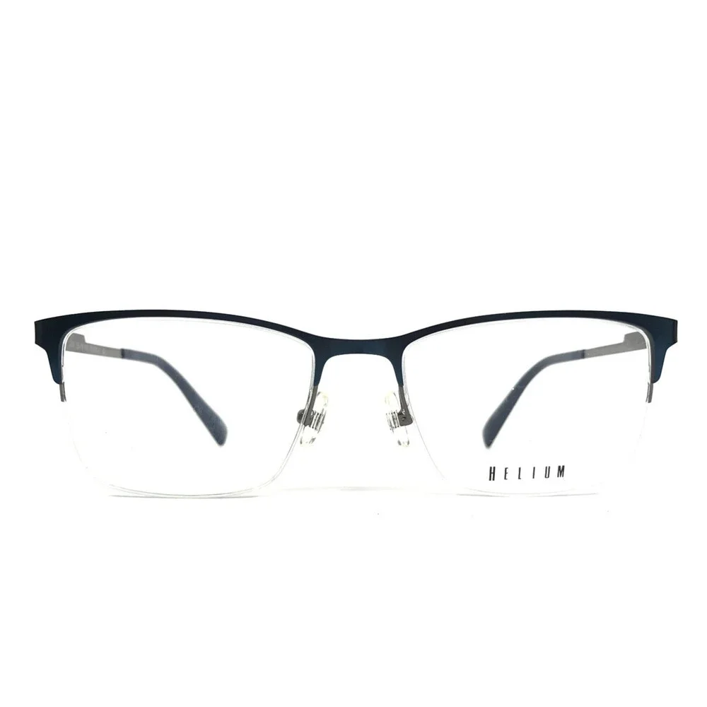 Helium Eyeglasses Frame 4369 MDKBLU Matte Dark Blue Rectangle Half Rim 55-18-150